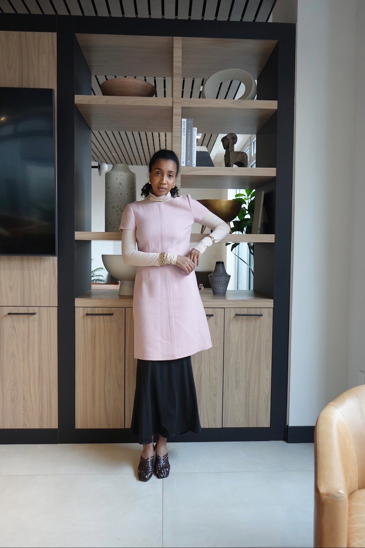 Prada Blush Pink Jacquard Shift Dress