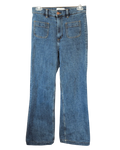Paris Atelier High-Waisted Wide-Leg Patch Pocket Jeans