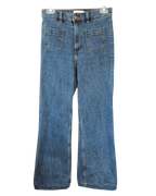Paris Atelier High-Waisted Wide-Leg Patch Pocket Jeans
