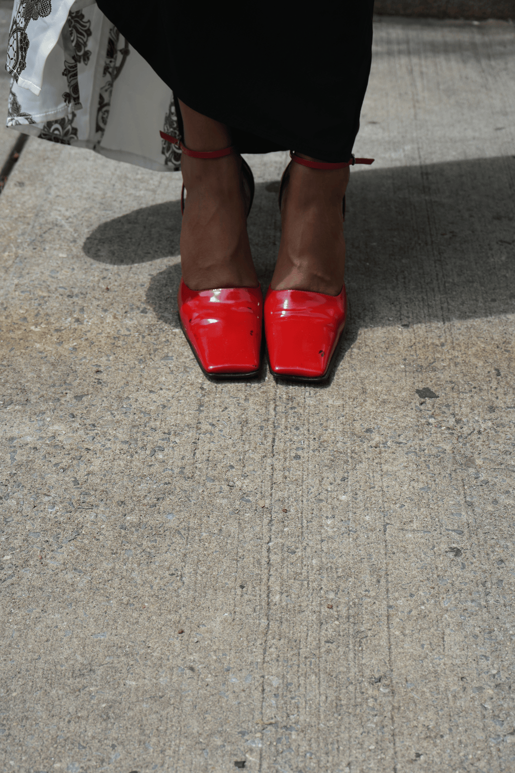 Gianna Meliani Red Patent Leather Square Toe Slingback Pumps