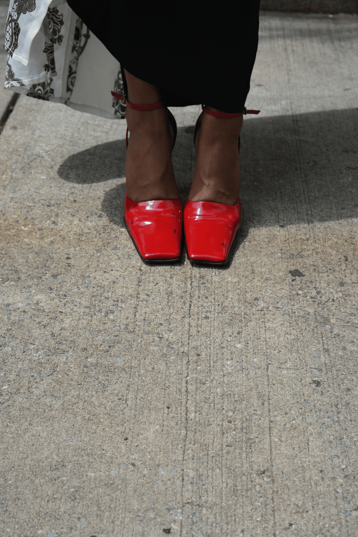 Gianna Meliani Red Patent Leather Square Toe Slingback Pumps