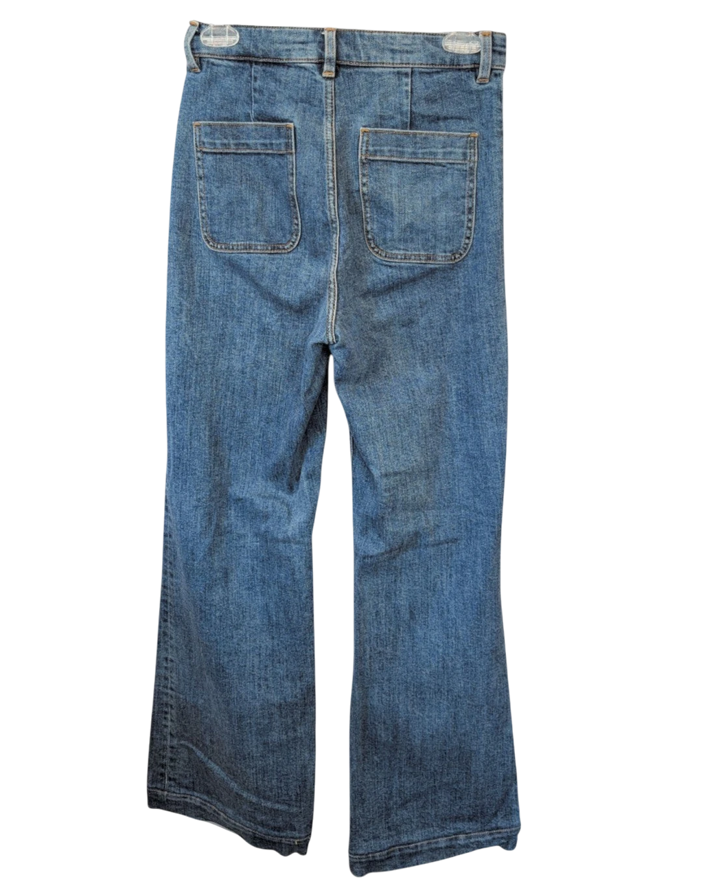 Paris Atelier High-Waisted Wide-Leg Patch Pocket Jeans