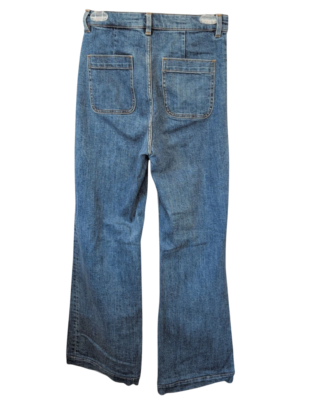 Paris Atelier High-Waisted Wide-Leg Patch Pocket Jeans