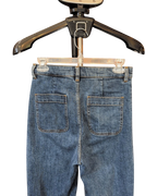 Paris Atelier High-Waisted Wide-Leg Patch Pocket Jeans