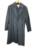 Modify Thrift vintage Jones New York charcoal grey metallic tweed double-breasted overcoat with notch lapels