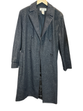 Modify Thrift vintage Jones New York charcoal grey metallic tweed double-breasted overcoat with notch lapels