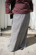 Black & White Floral Print Maxi Skirt