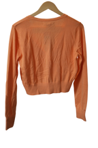 Old Navy Bright Peach Orange Cropped V-Neck Button-Up Cardigan