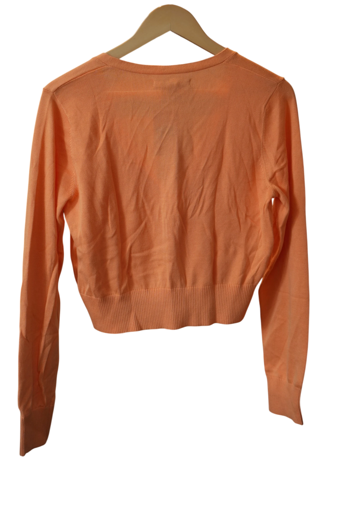Old Navy Bright Peach Orange Cropped V-Neck Button-Up Cardigan