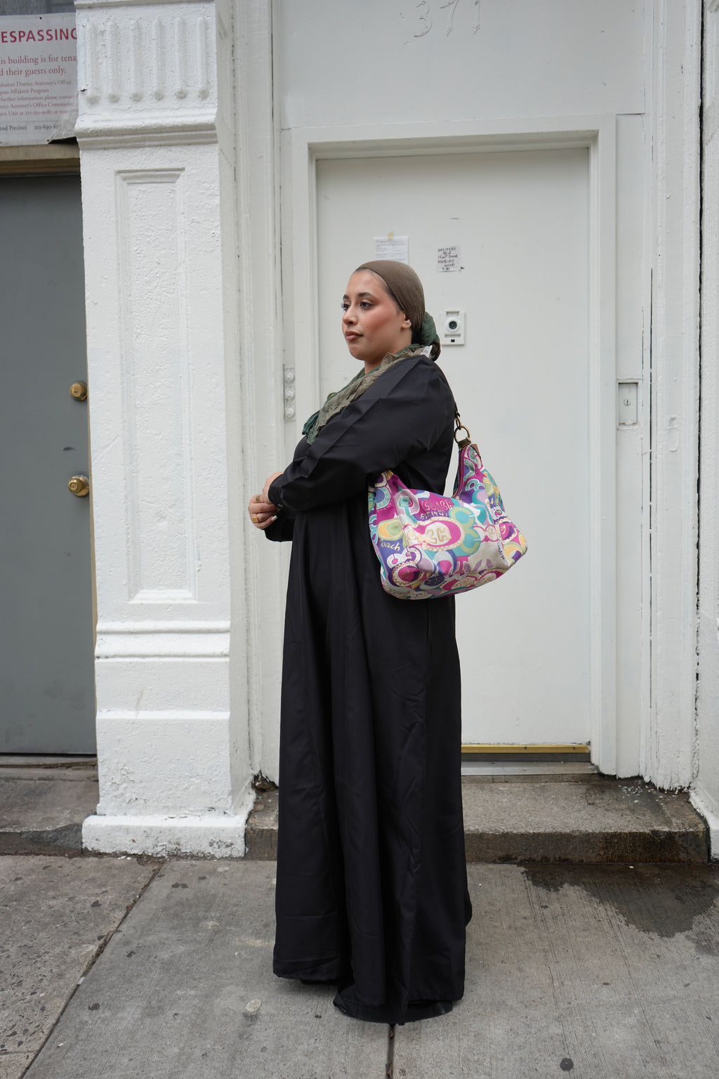 Solid Black Pocketed A-Line Abaya