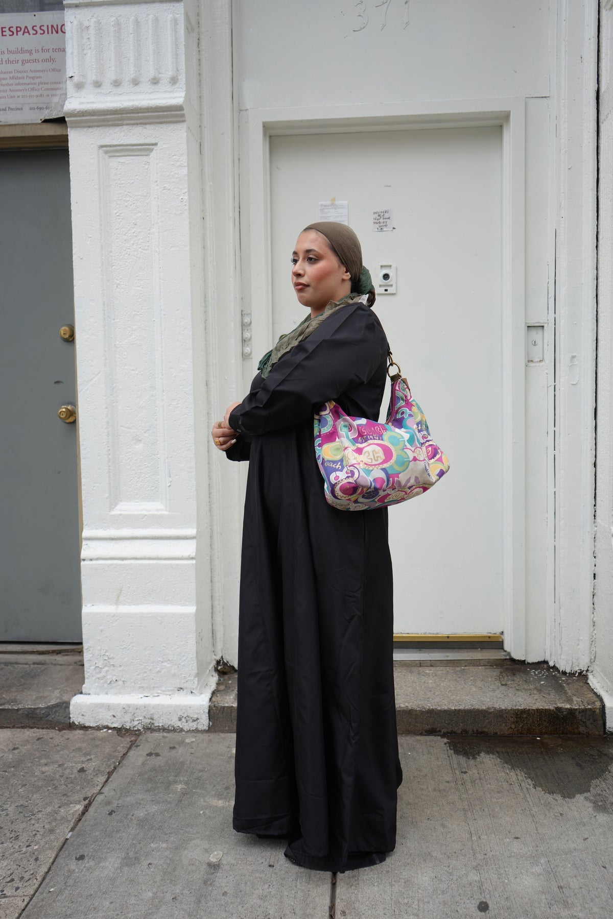 Solid Black Pocketed A-Line Abaya