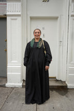 Solid Black Pocketed A-Line Abaya