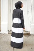 Black & White Bold Colorblock Striped Dress