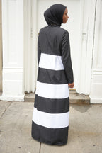 Black & White Bold Colorblock Striped Dress
