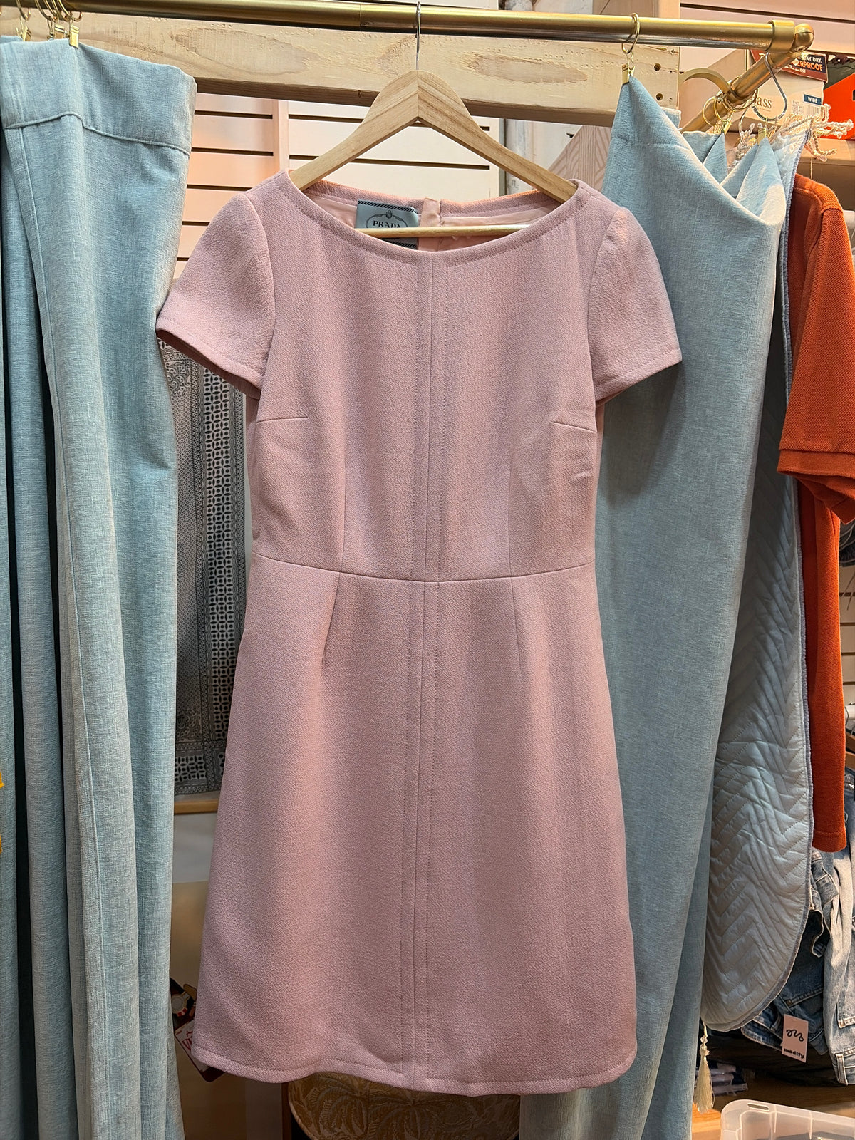 Prada Blush Pink Jacquard Shift Dress