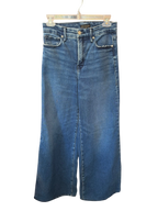 Good American High-Rise Wide-Leg Raw Hem Blue Jeans