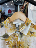 Sheer Floral Button-Down Long Sleeve Blouse