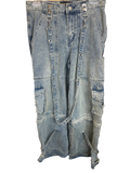 Light Wash Utility Cargo Denim Jeans