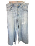 Zara Light Wash High-Rise Wide-Leg Denim Jeans