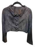 Vintage Black Floral Matelassé Cropped Jacket