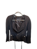 Mariella Burani Amuleti Black Tie-Accent Blazer Jacket