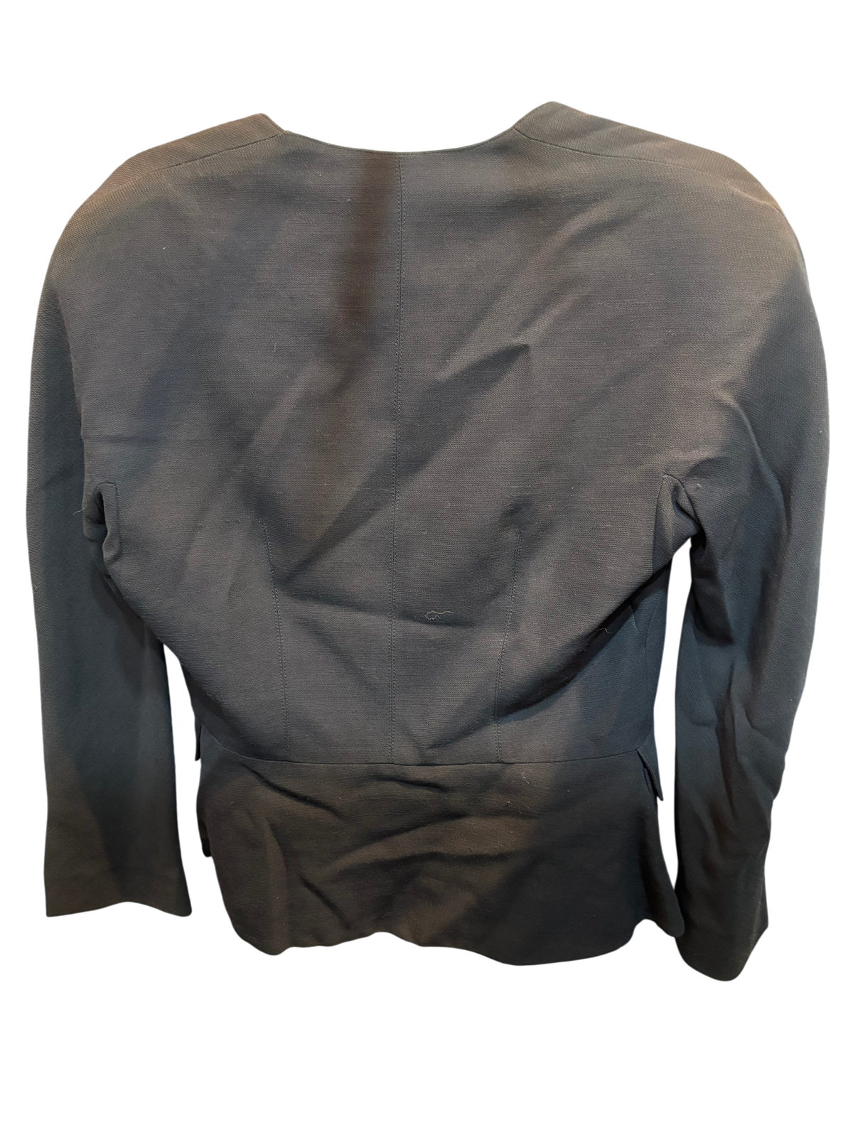 Mariella Burani Amuleti Black Tie-Accent Blazer Jacket