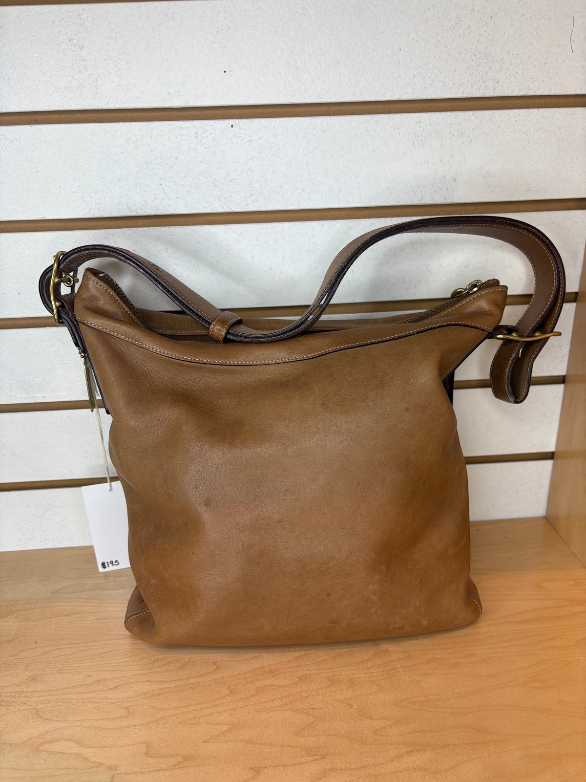 Vintage Coach British Tan Leather Ergonomic Hobo Shoulder Bag