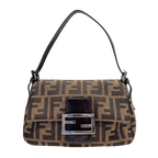 FENDI Mini Mamma Baguette Brown Zucca Canvas Hand Bag