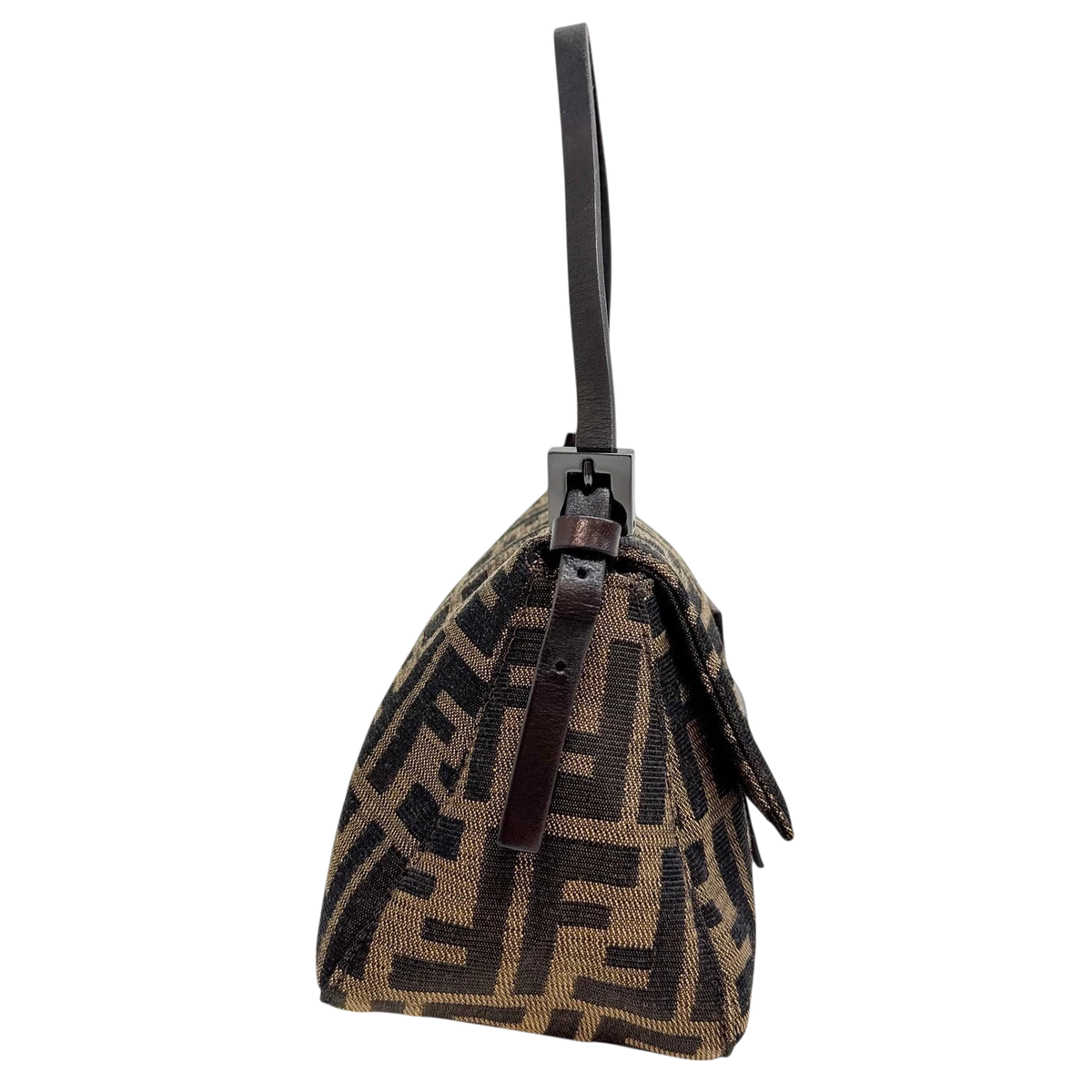 FENDI Mini Mamma Baguette Brown Zucca Canvas Hand Bag