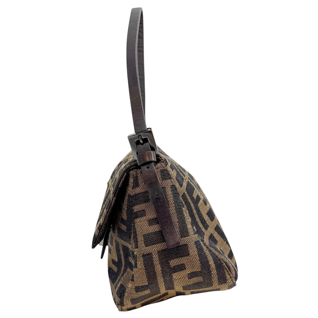 FENDI Mini Mamma Baguette Brown Zucca Canvas Hand Bag
