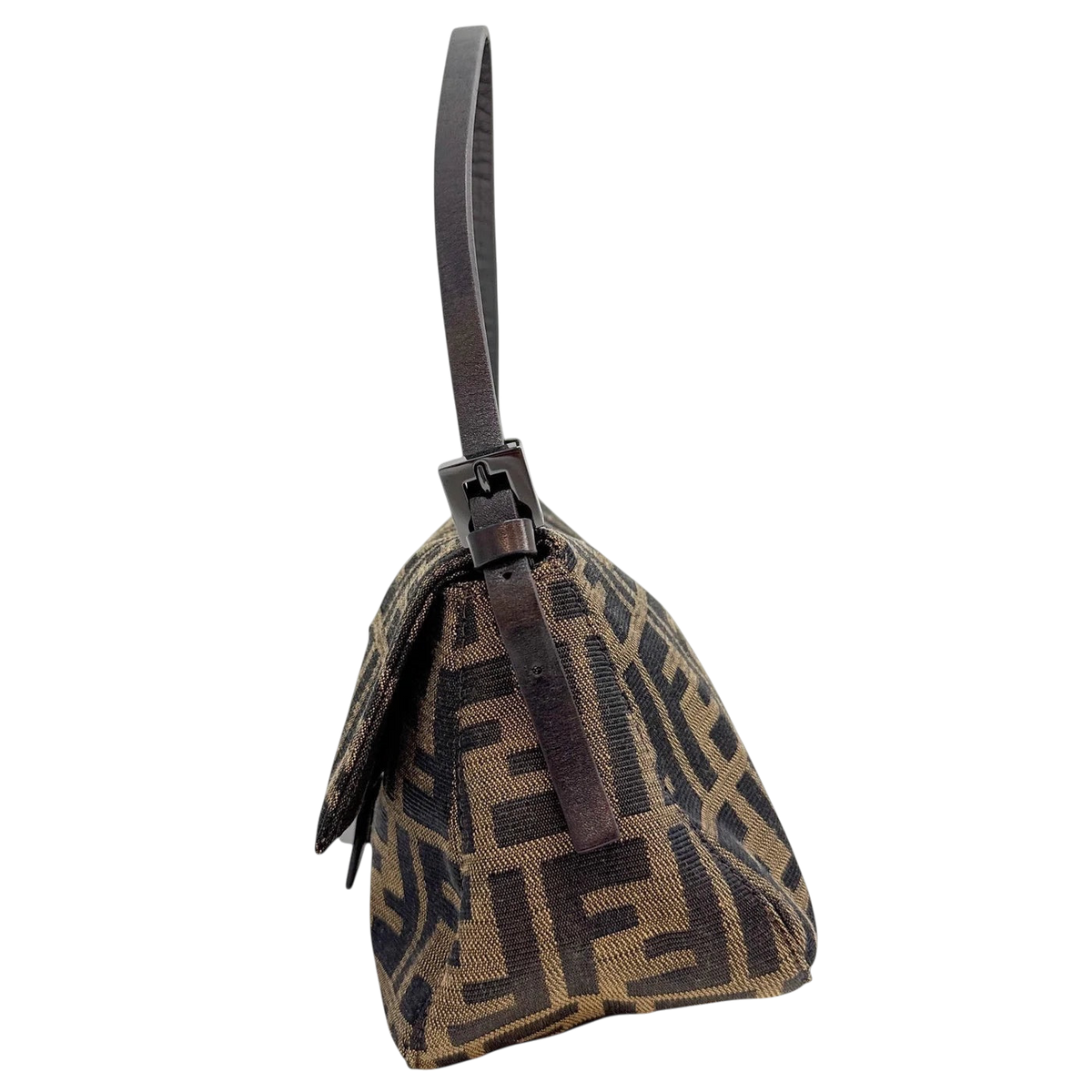 FENDI Mini Mamma Baguette Brown Zucca Canvas Hand Bag