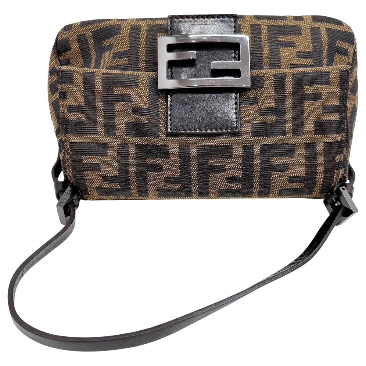 FENDI Mini Mamma Baguette Brown Zucca Canvas Hand Bag