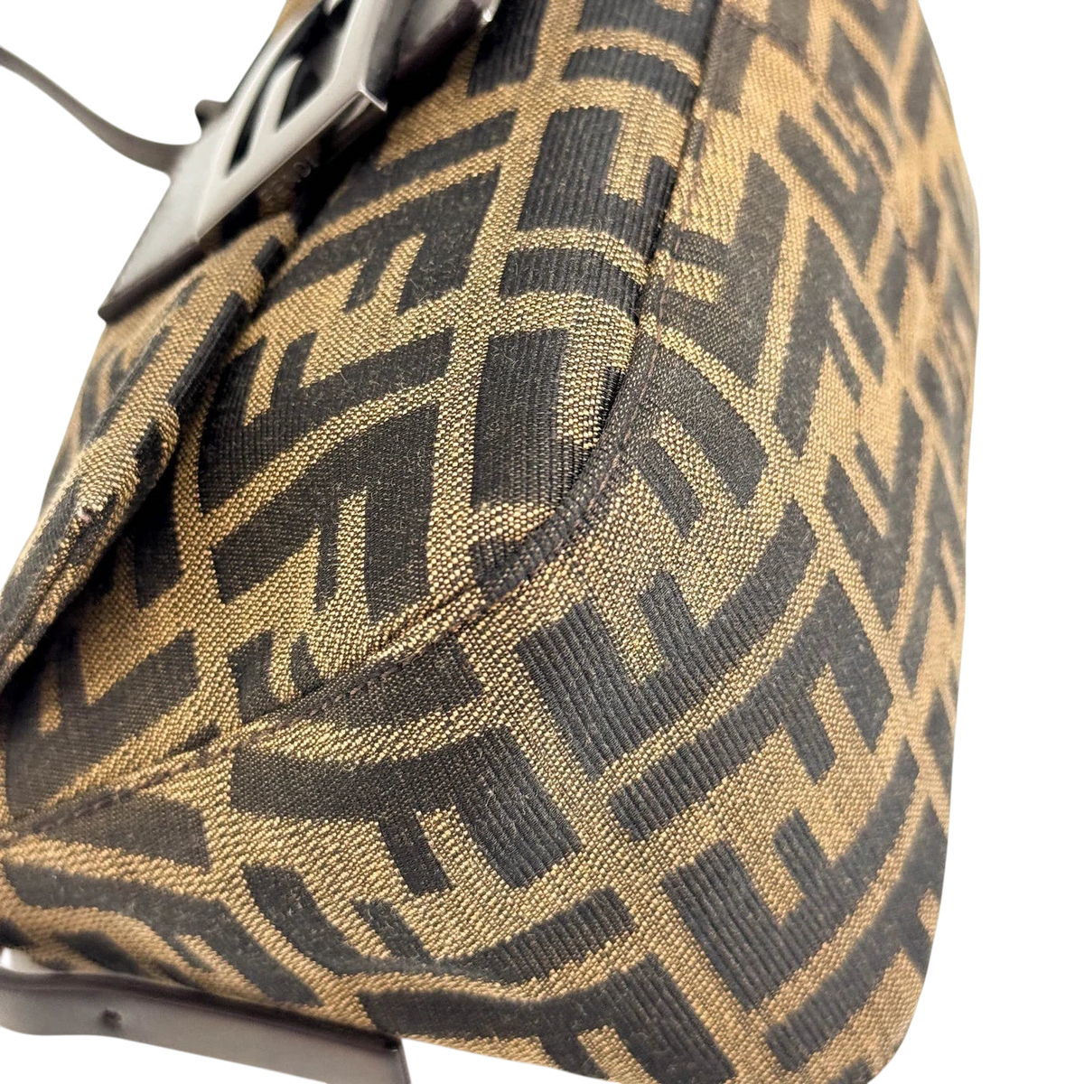 FENDI Mini Mamma Baguette Brown Zucca Canvas Hand Bag