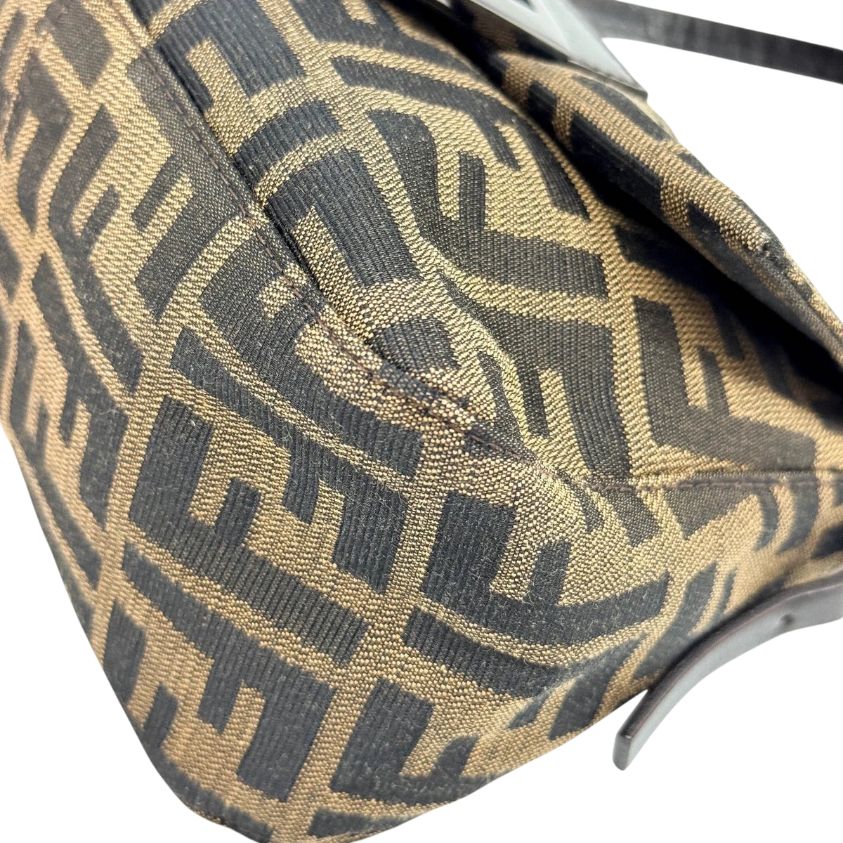 FENDI Mini Mamma Baguette Brown Zucca Canvas Hand Bag