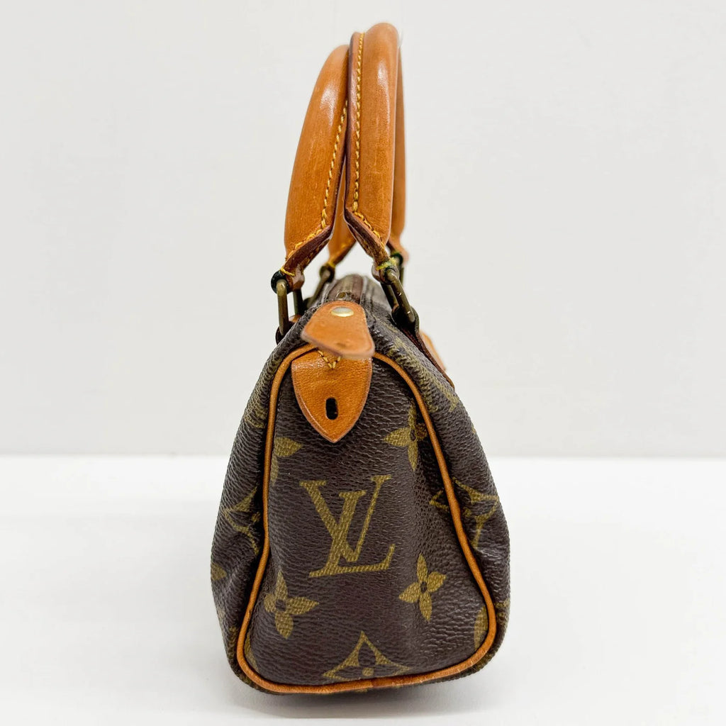 LOUIS VUITTON Mini Speedy Brown Monogram Canvas (Strap Included)