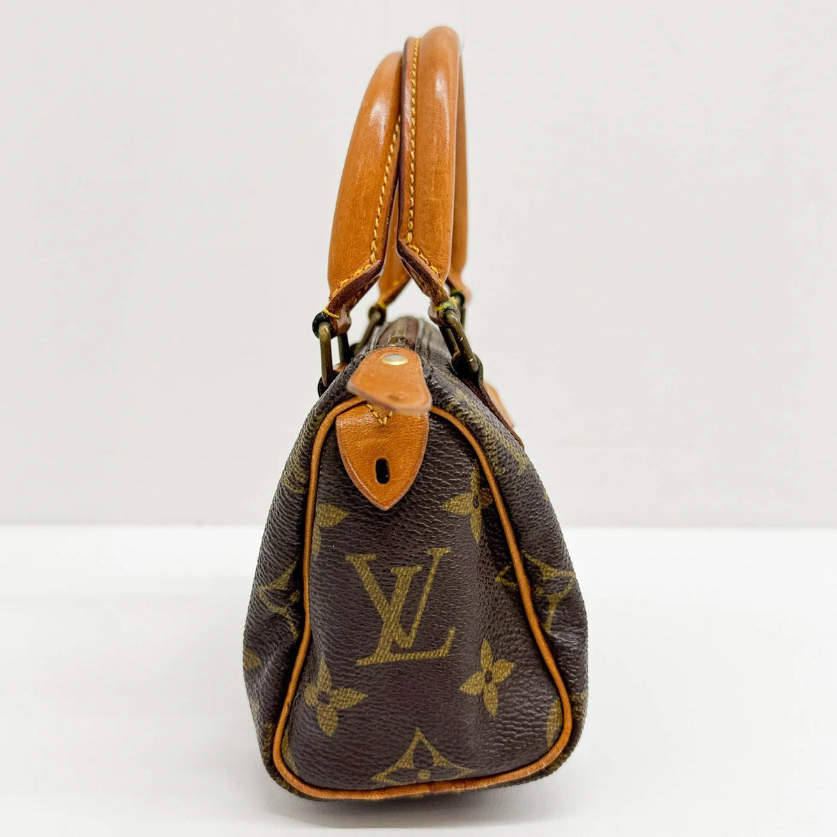 LOUIS VUITTON Mini Speedy Brown Monogram Canvas (Strap Included)