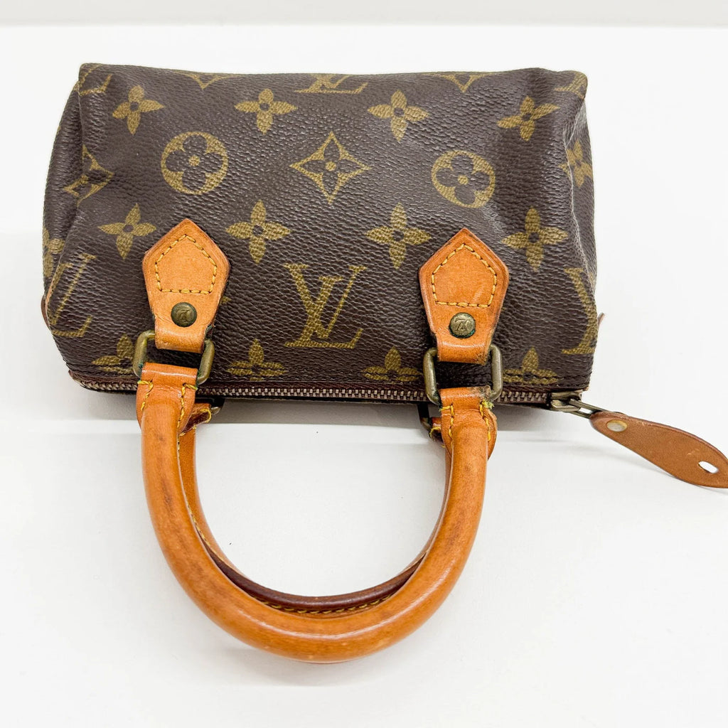 LOUIS VUITTON Mini Speedy Brown Monogram Canvas (Strap Included)