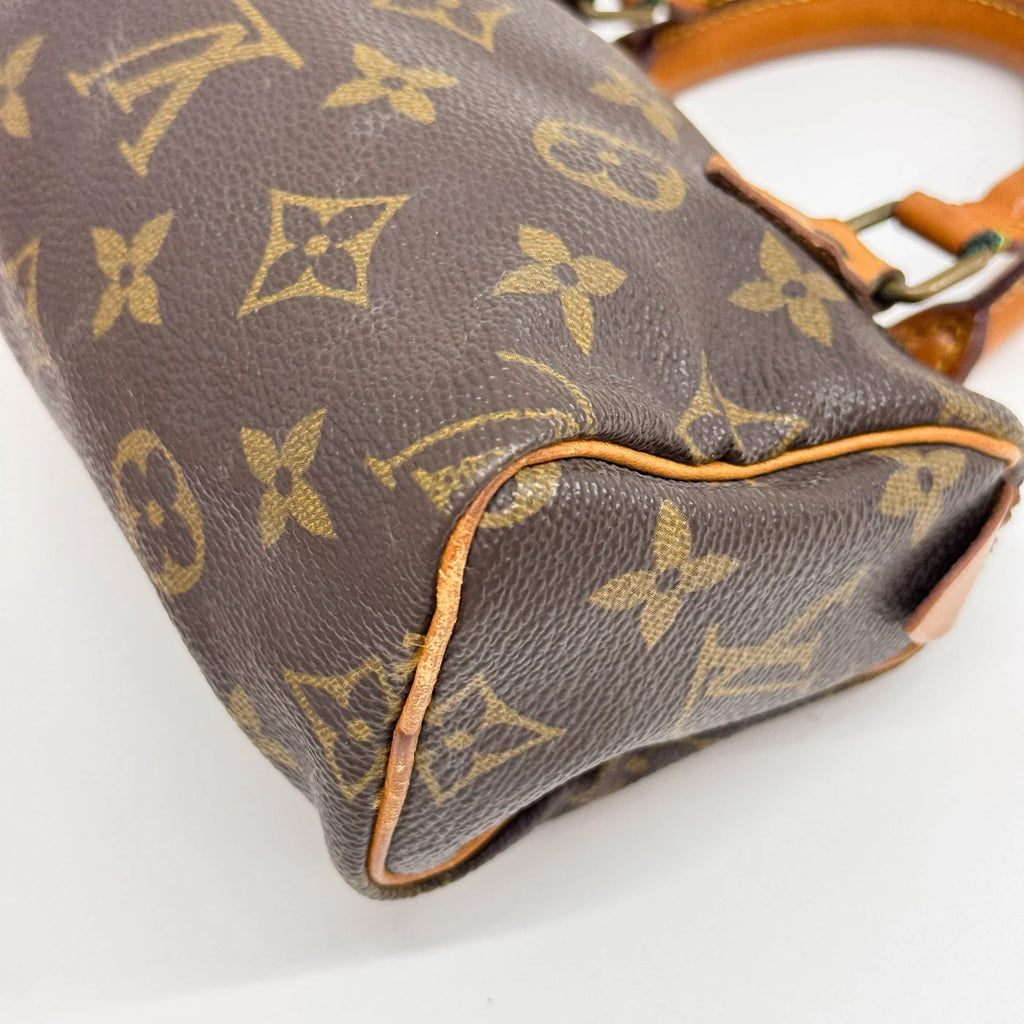 LOUIS VUITTON Mini Speedy Brown Monogram Canvas (Strap Included)