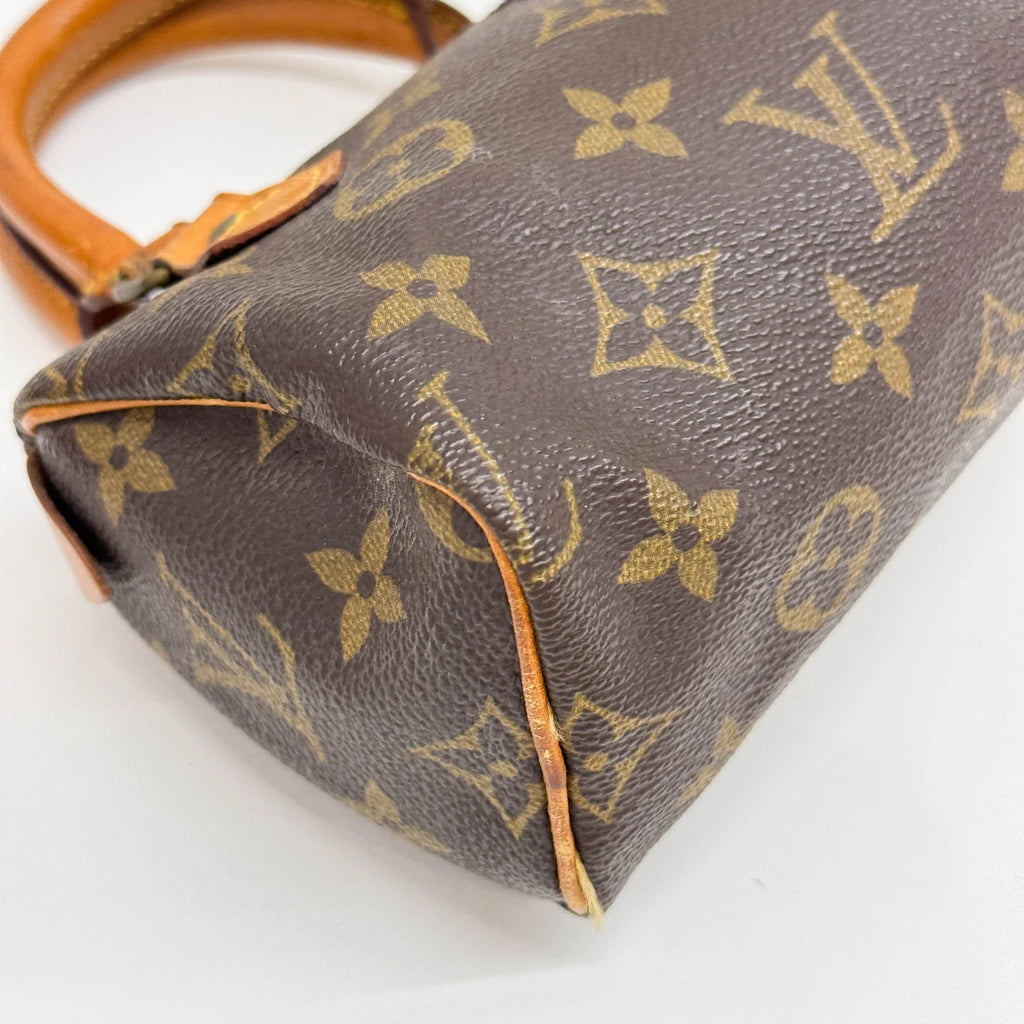 LOUIS VUITTON Mini Speedy Brown Monogram Canvas (Strap Included)