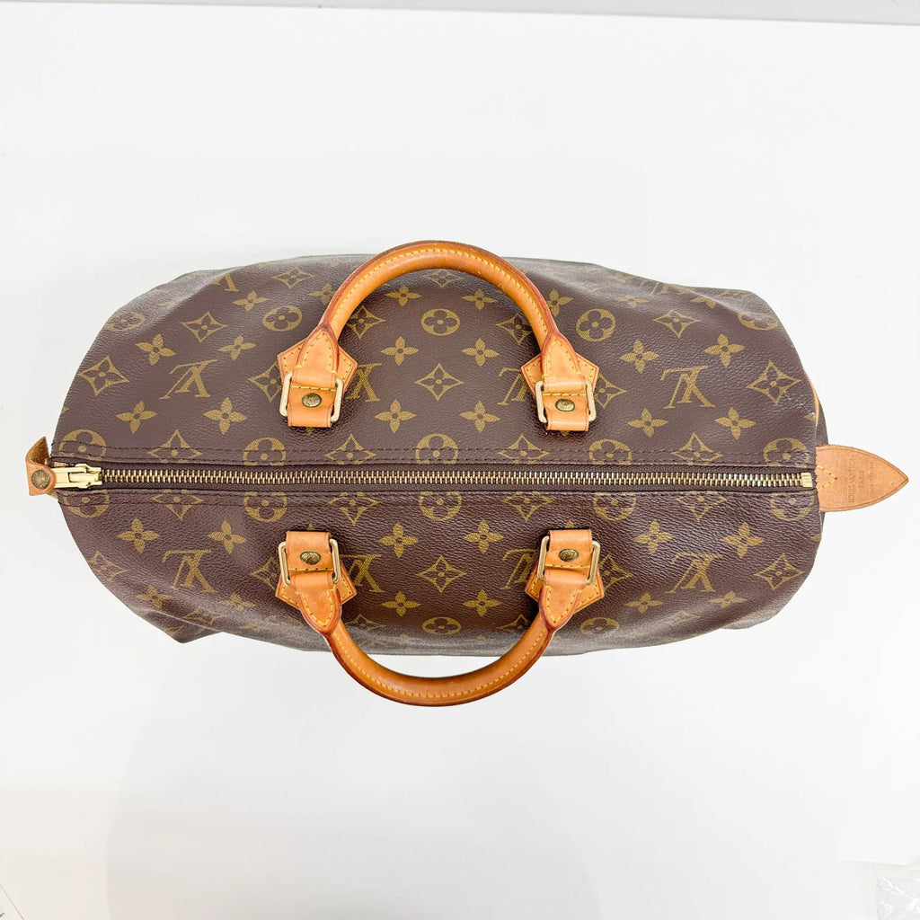 LOUIS VUITTON Speedy 35 Brown Monogram Canvas Hand Bag