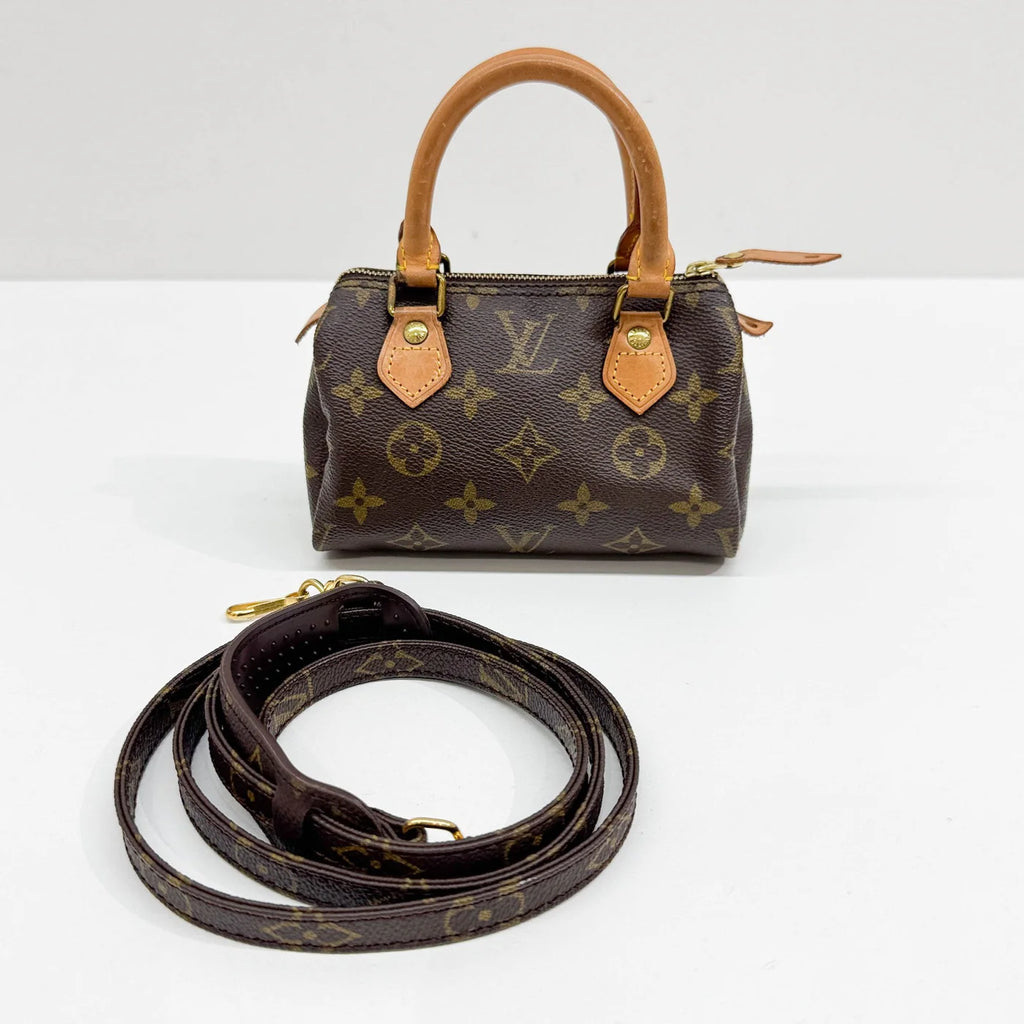 LOUIS VUITTON Nano Speedy Brown Monogram Canvas (Strap Included)