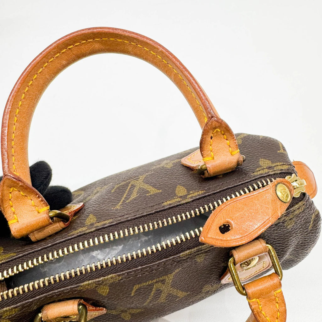 LOUIS VUITTON Nano Speedy Brown Monogram Canvas (Strap Included)
