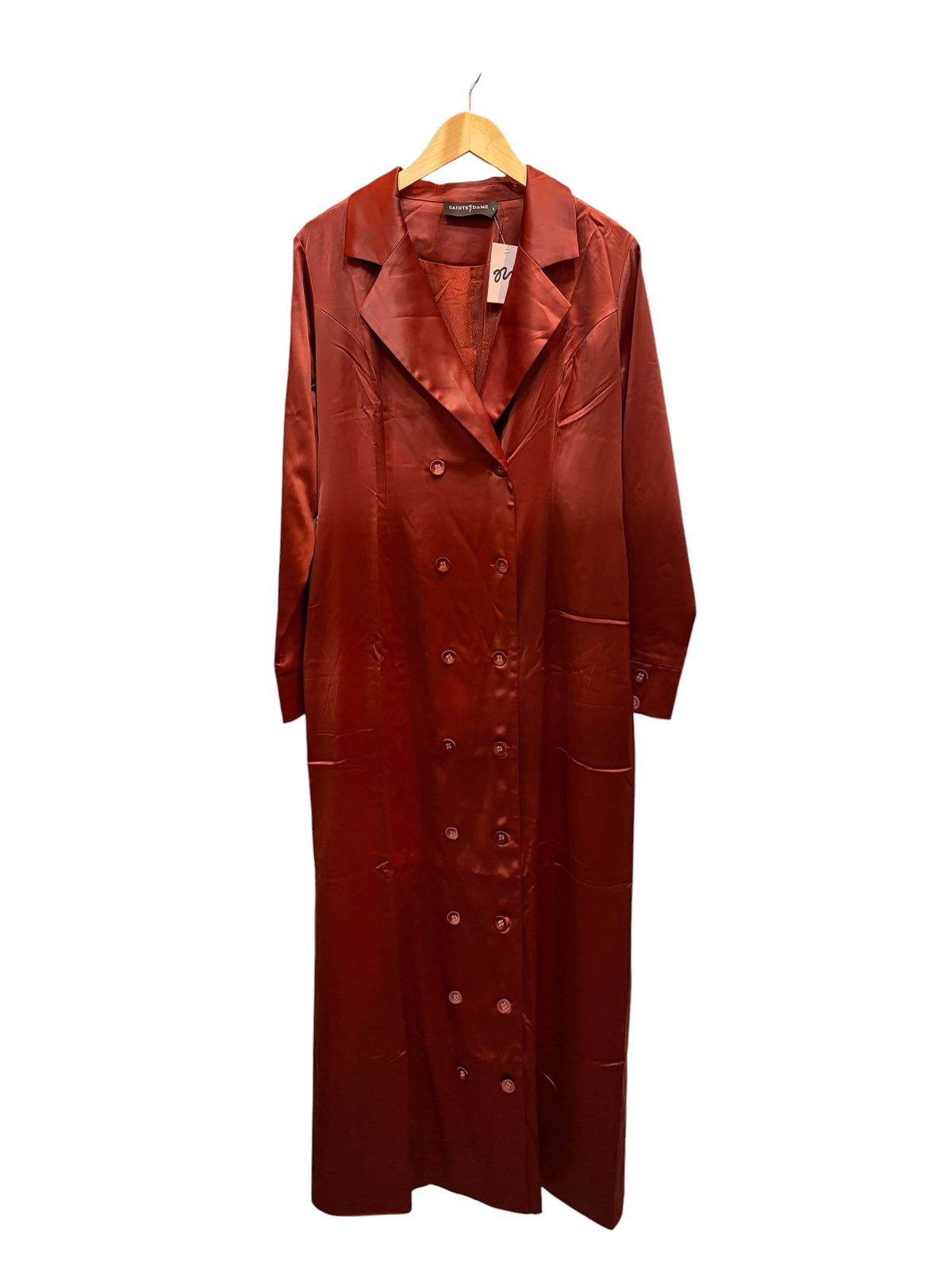 Sainte Dame Satin Trench Coat – Rust | New with Tags