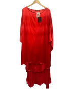 Erika Peña Vibrant Red Satin Kaftan Maxi Dress