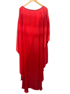 Erika Peña Vibrant Red Satin Kaftan Maxi Dress
