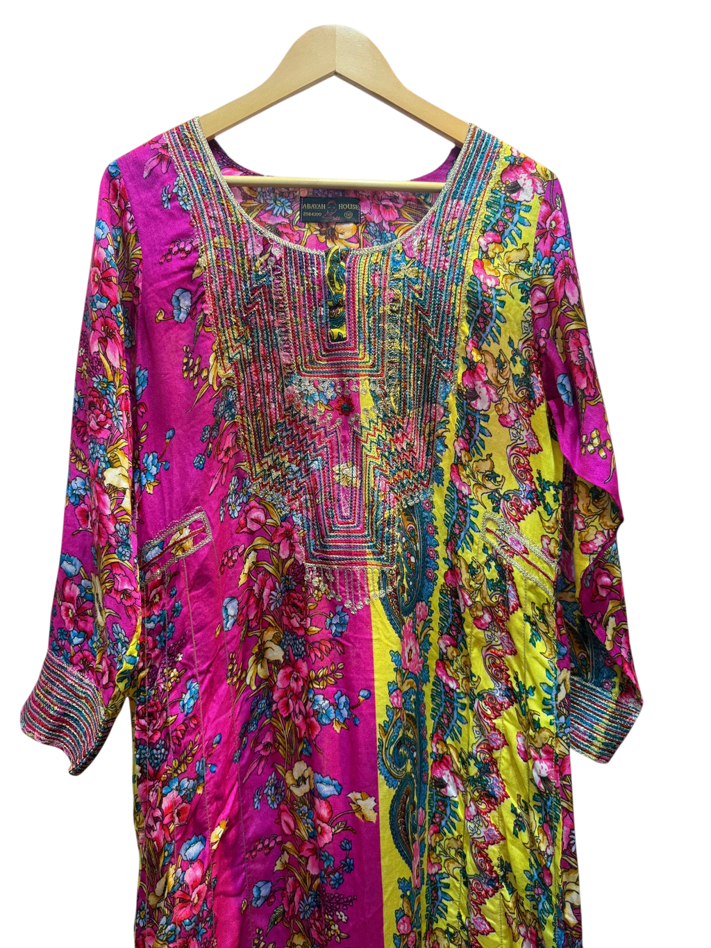Vibrant Floral Maxi Kaftan Dress