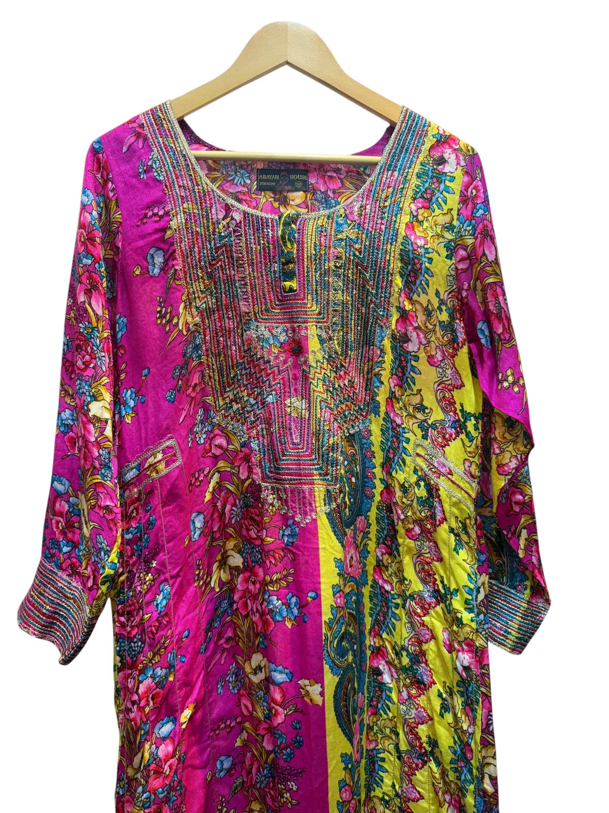 Vibrant Floral Maxi Kaftan Dress