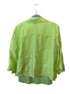 Ruby Rd. Lime Green Shimmer Jacket & Embellished Ribbed Tank Top Two-Piece Twin Set