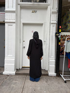 Midnight Black Hooded Djellaba Abaya