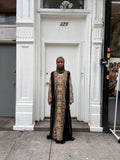 Black Kaftan Abaya with Intricate Gold Embroidery